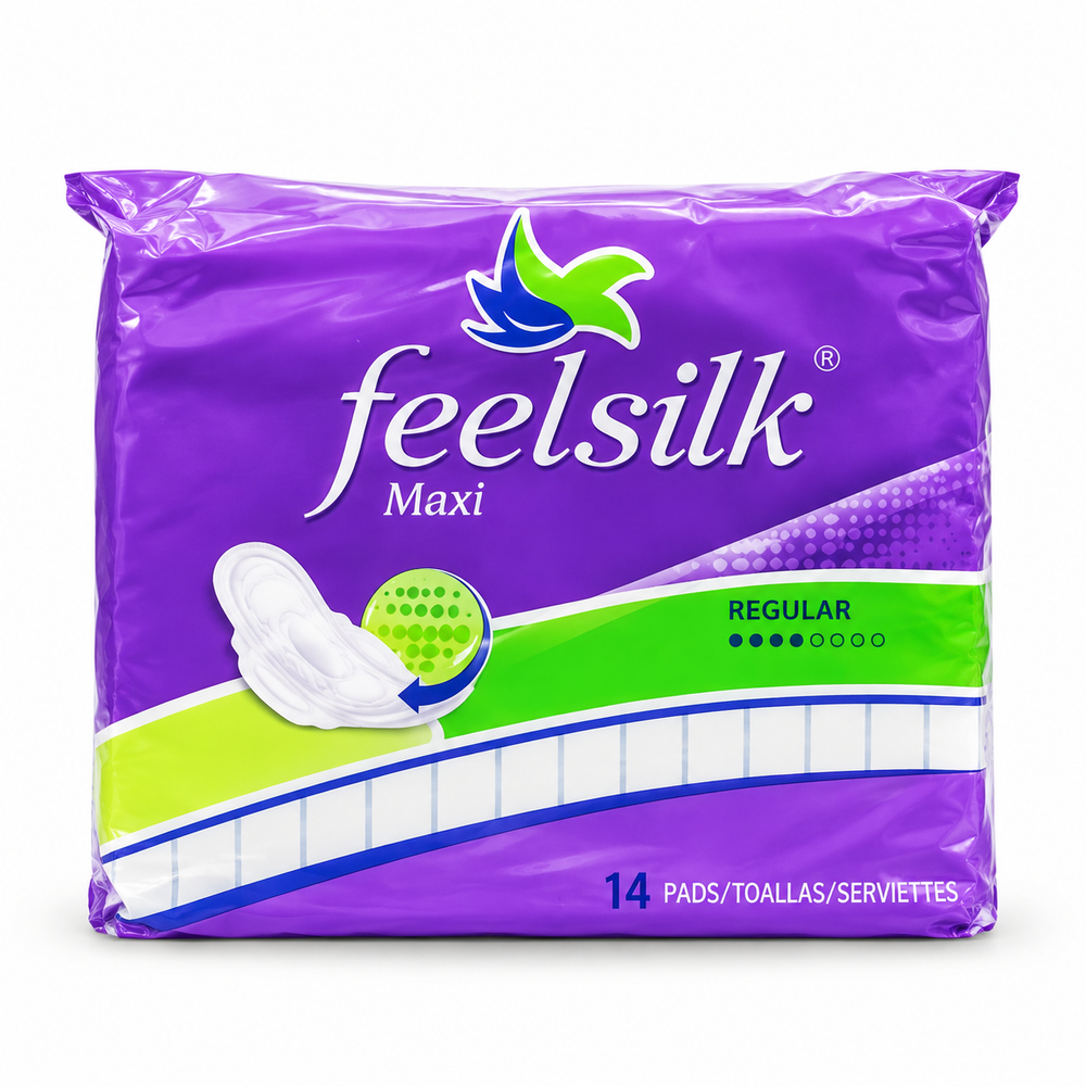 Feelsilk Maxi Regular Pads — 12 Packs (168 Pads)