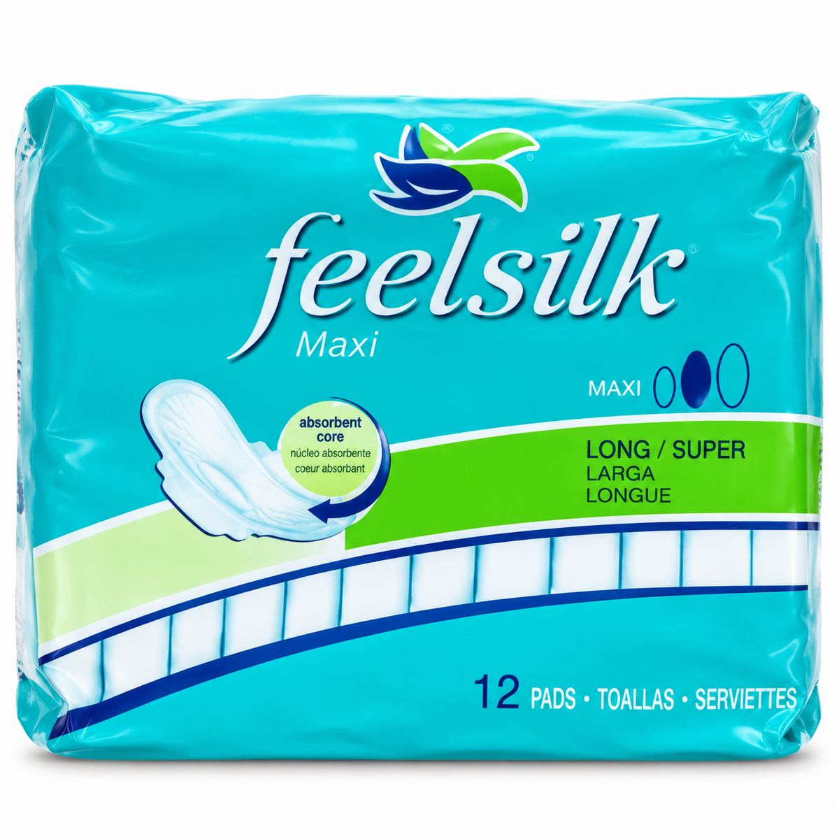 Feelsilk Maxi Long / Super Pads — 12 Packs (144 Pads)