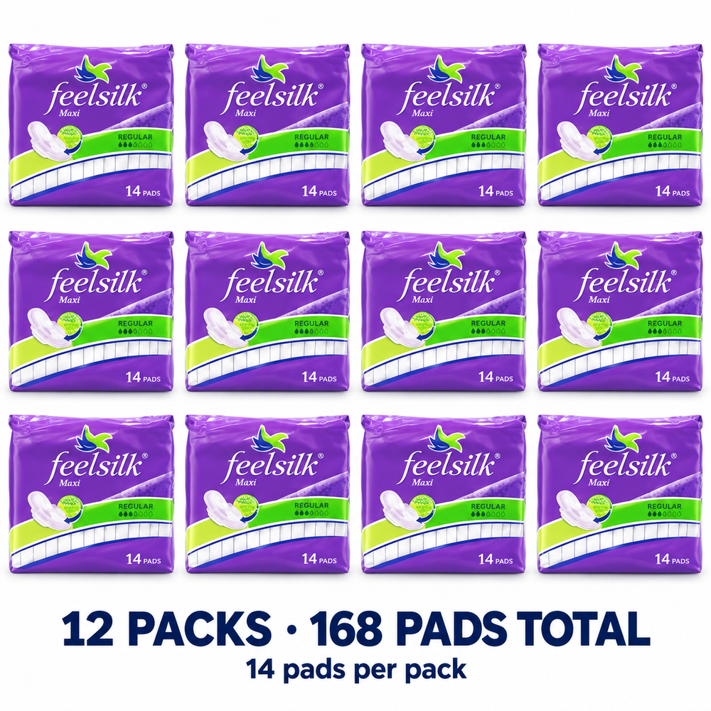 Feelsilk Maxi Regular Pads — 12 Packs (168 Pads)